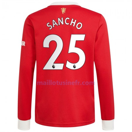 Maillot de Foot Manchester United Jadon Sancho 25 Domicile 2021-22 Manches Longues Maillot de Foot Manchester United Jadon Sancho 25 Domicile 2021-22 Manches Longues
